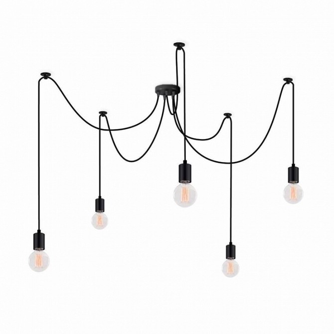 Люстра подвесная Atma Light 5 плафонов серии Loft Spider-5 Black Винница - изображение 1