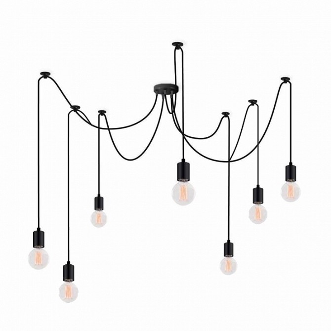 Люстра подвесная Atma Light 7 плафонов серии Loft Spider-7 Black Винница - изображение 1