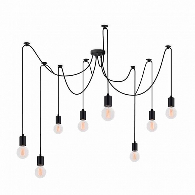 Люстра подвесная Atma Light 8 плафонов серии Loft Spider-8 Black Винница - изображение 1