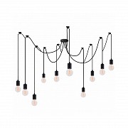 Люстра подвесная Atma Light 10 плафонов серии Loft Spider-10 Black Винница