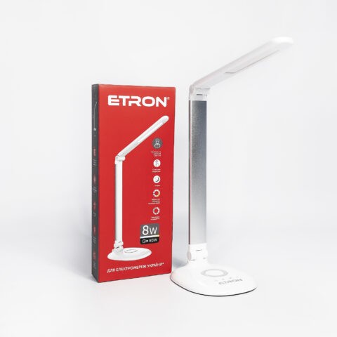 Лампа настольная светодиодная ETRON Desk Lamp step 8W 3000-6000K White-silver Винница - изображение 1