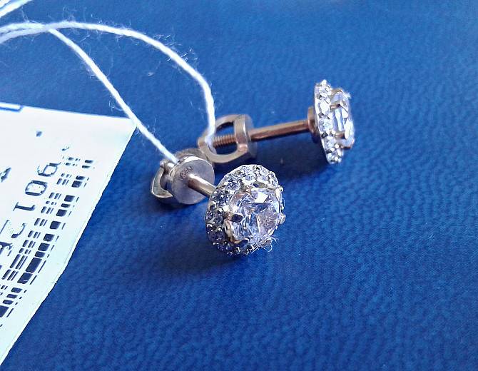Серьги золотые с цирконием! Новые! (С-224) Київ - изображение 1