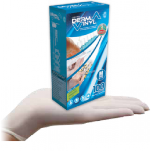 40006S Перчатки виниловые 100шт. DERMA VINIL Размер S Киев - изображение 1