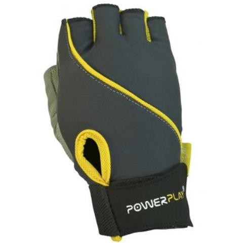 Перчатки для фитнеса и тяжелой атлетики, PowerPlay 1725B XS Grey/Yellow, Женские спортивные перчатки Київ - изображение 1