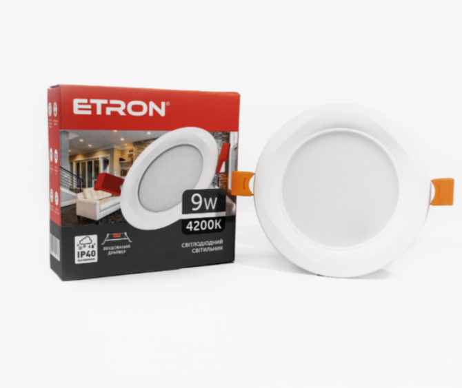 Светильник ETRON 1-EDP-625 9W 4200К ІР40 круг Винница - изображение 1