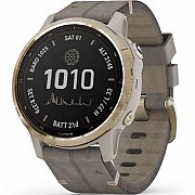 Смарт-часы Garmin fenix 6S Pro Solar, Light Gold with Shale Gray Suede Band, G (010-02409-26) Київ