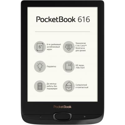 Электронная книга Pocketbook 616 Basic Lux2, Obsidian Black (PB616-H-CIS) Киев - изображение 1