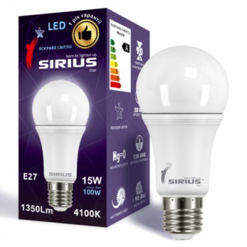 LED лампа Sirius 1-LS-3108 А65 15W-4000K-E27 Винница - изображение 1