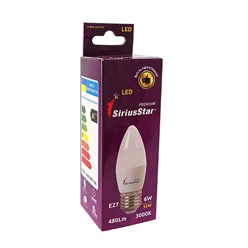 LED лампа Sirius 1-LS-3205 С37 6W-3000K-E27 Винница - изображение 1