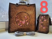 Изысканная сумка ручной работы натуральной кожи с тиснением №8 Киев