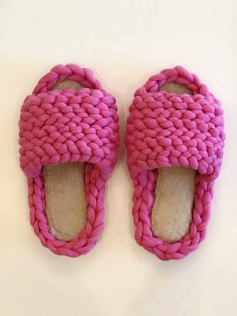 Домашние тапочки из мериносовой пряжи Одесса - изображение 1