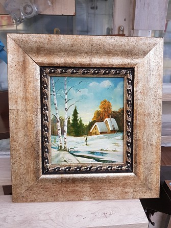 Картина "Зимний пейзаж" худ.Геллер,70х годов, масло Николаев - изображение 1