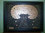 Картина-панно "Грошове дерево" (денежное дерево из монет) Житомир