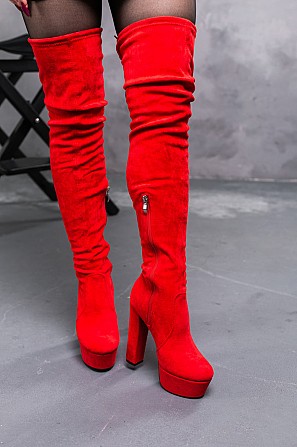 Ботфорты женские Fashion 3360 41 размер 26 см Красный Киев - изображение 1