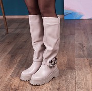 Ботфорты женские зимние Fashion Shiloh 3418 36 размер 23,5 см Бежевый Киев