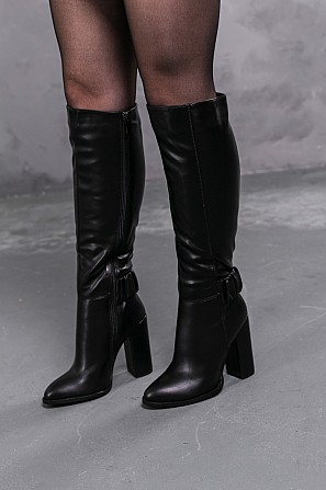 Ботфорты женские зимние Fashion Shoelace 3380 37 размер 24 см Черный Київ - изображение 1