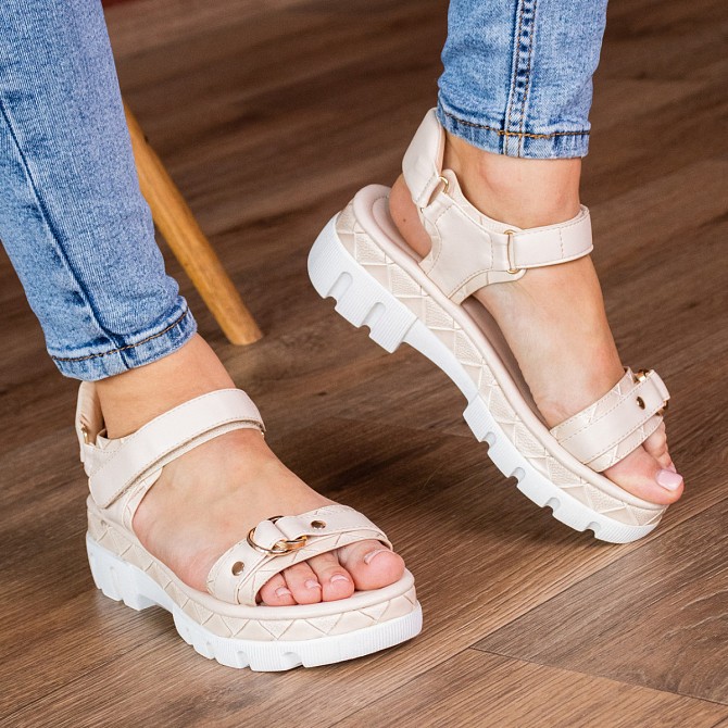 Женские босоножки Fashion Udo 2984 40 размер 25,5 см Бежевый Киев - изображение 1