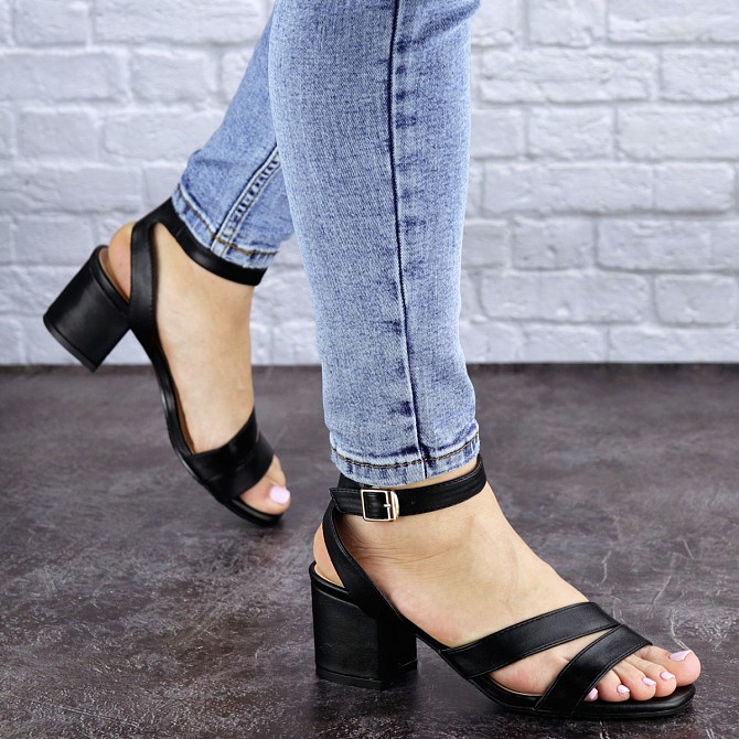 Женские босоножки Fashion Woozie 1838 36 размер 23 см Черный Киев - изображение 1