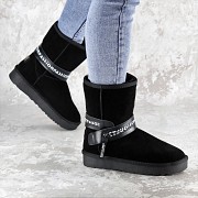 Женские замшевые угги Fashion Janov 1403 36 размер 23 см Черный Киев