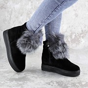Женские зимние ботинки с мехом Fashion Loki 1358 38 размер 24 см Черный Киев
