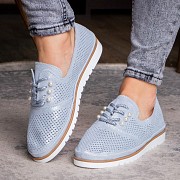 Женские кожаные туфли Fashion Niky 1726 37 размер 24 см Голубой Киев