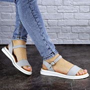 Женские сандалии кожаные Fashion Destiny 1856 38 размер 24,5 см Серый Киев