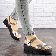 Женские сандалии на танкетке Fashion Iris 1649 38 размер 24 см Серый Киев