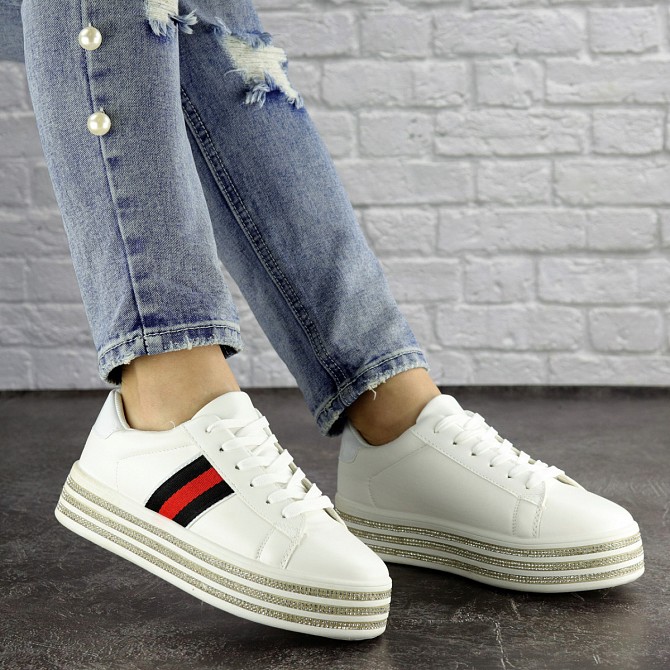 Женские стильные кеды на платформе Fashion Roshe 1157 38 размер 23,5 см Белый Киев - изображение 1