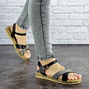 Женские стильные сандалии Fashion Elen 1051 39 размер 24,5 см Черный Киев