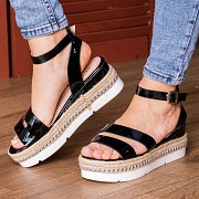 Женские стильные сандалии на танкетке Fashion Pepita 1043 40 размер 25,5 см Черный Киев