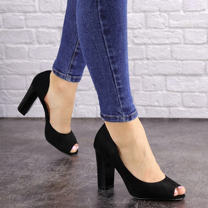 Женские туфли на каблуке Fashion Gauge 1591 36 размер 23,5 см Черный Киев - изображение 1