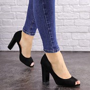 Женские туфли на каблуке Fashion Gauge 1591 38 размер 24,5 см Черный Киев