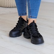 Кроссовки женские Fashion Frame 3187 36 размер 23,5 см Черный Киев