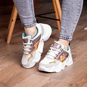 Кроссовки женские Fashion Frasier 2126 40 размер 25,5 см Бежевый Киев