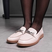 Лоферы женские Fashion Bitcoin 3592 39 размер 25 см Бежевый Киев