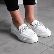 Лоферы женские Fashion Fluffy 3553 40 размер 25,5 см Белый Киев