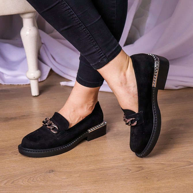 Лоферы женские Fashion Jin 3276 40 размер 25,5 см Черный Киев - изображение 1