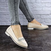 Мокасины женские кожаные Fashion Josie 1800 36 размер 23 см Бежевый Киев