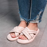 Шлепанцы женские Fashion June 3604 37 размер 24 см Бежевый Киев