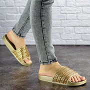 Шлепки женские с камнями Fashion Bruno 1032 39 размер 24,5 см Золотистый Киев