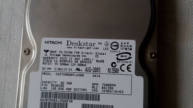 Жесткий диск Hitachi HDS728080PLA380 80GB Київ - изображение 1