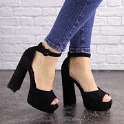 Женские босоножки на каблуке Fashion Madison 1603 40 размер 26 см Черный Киев