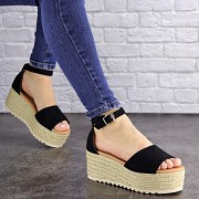 Женские босоножки эспадрильи Fashion Pluto 1614 39 размер 25 см Черный Киев