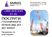 Оренда гусеничного крана 25т, 400т, 600т, 1350т, 3000т / РДК, МКГ, LIebherr Дніпро