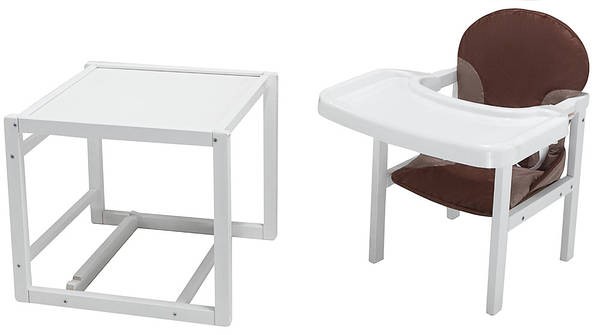 Стульчик- трансформер Babyroom Пони-240 белый пластиковая столешница шоколад-капучино Днепр - изображение 1