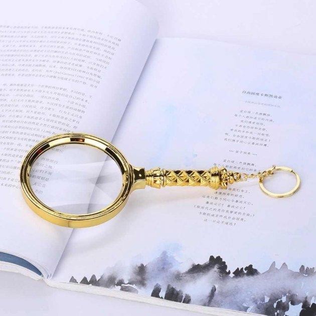 Лупа діаметр 90 мм с позолотой збільшення 8х Magnifier Київ - изображение 1