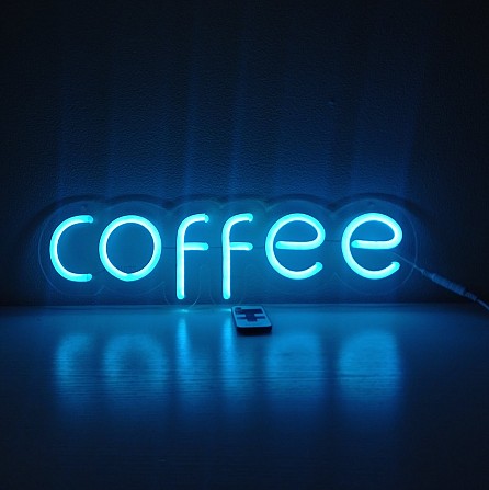 Вивіска Coffee неонова led neon 485х140мм з пультом та блоком живлення Киев - изображение 1