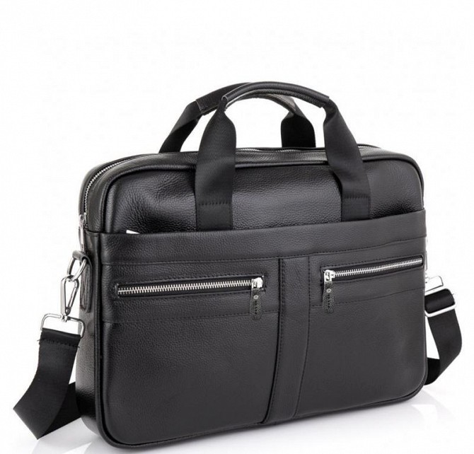Шкіряна сумка для ноутбука чоловіча Tiding Bag A25-1120A чорна Киев - изображение 1