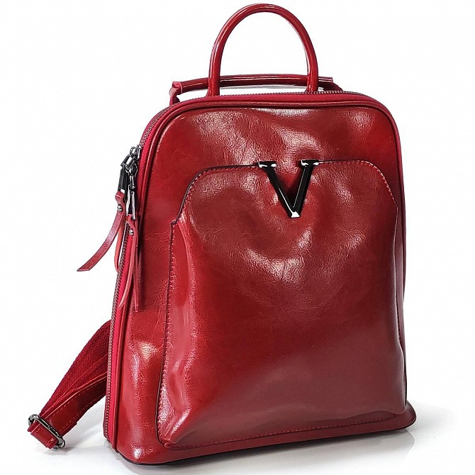 Жіночий червоний рюкзак міського типу Olivia Leather GR3-801R-BP Київ - изображение 1