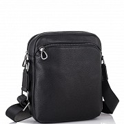 Чоловіча шкіряна сумка через плече чорна Tiding Bag SM8-9686-4A Київ